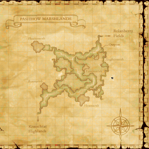 Map of Pashhow Marshlands
