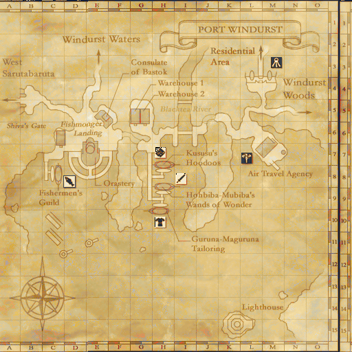 Map of Port Windurst