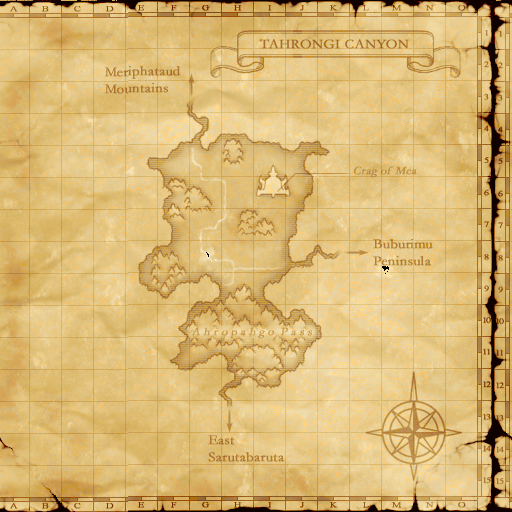 Map of Tahrongi Canyon